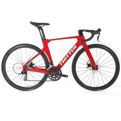 TWITTER Off-road Carbon Pedals 24 Speed Road Bike με δισκοφρένα και πλαίσιο από ανθρακονήματα