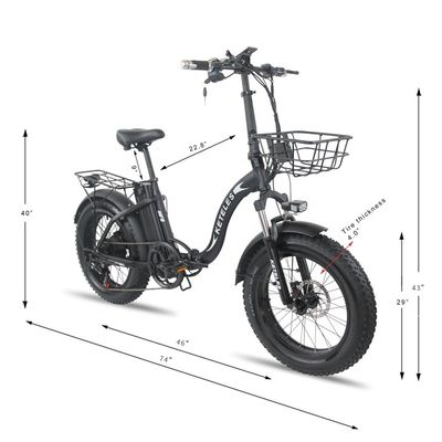 Ηλεκτρονικό ποδήλατο 250W κινητήρα 15AH μπαταρίας λιθίου αναδιπλούμενο με και 20x4.0 ίντσες Fat ελαστικό