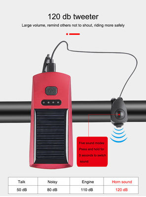 Μπλε ηλιακό και USB φόρτιση ποδήλατο φως 2000mAh μπροστινό προβολέα για MTB οδική ποδηλασία