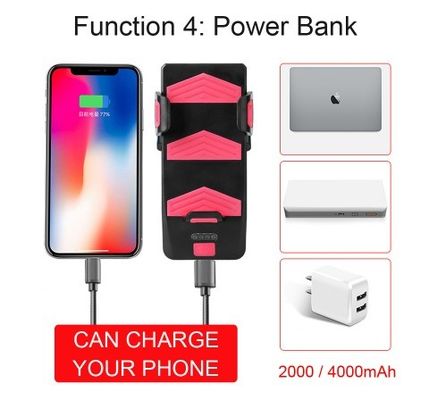 USB επαναφορτιζόμενο LED ποδήλατο φως ποδήλατο κεραυνό Κρατητής τηλεφώνου Powerbank για νυχτερινή οδήγηση