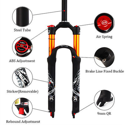 24-28 ιντσών MTB ποδήλατο Air Shock πιρούνια Ανάρτηση φρένα πιρούνια για 700c Στροφέας μήκος 220m